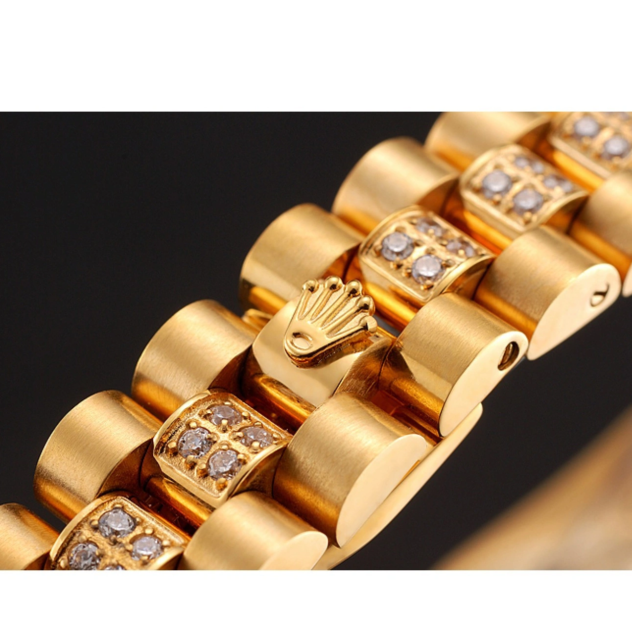 AAA replica watch Diamond Bracelet Pave Swiss Rolex DayJust Diamond Gold 1453953 Dial Gold 1025